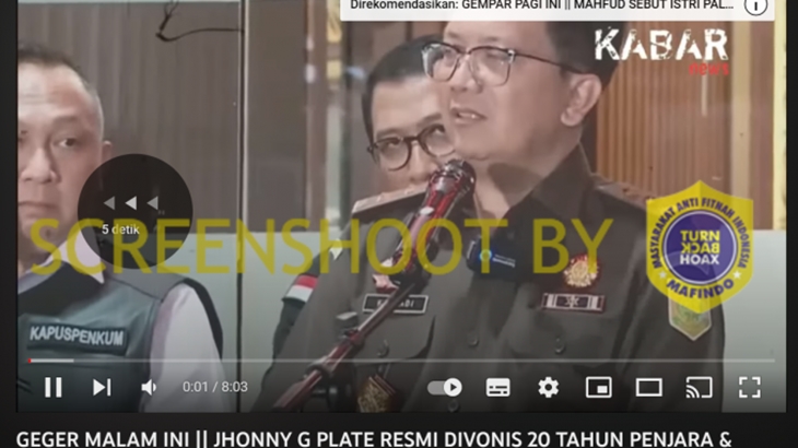 Hoaks Atau Fakta Johnny G Plate Divonis Tahun Penjara Dan Denda