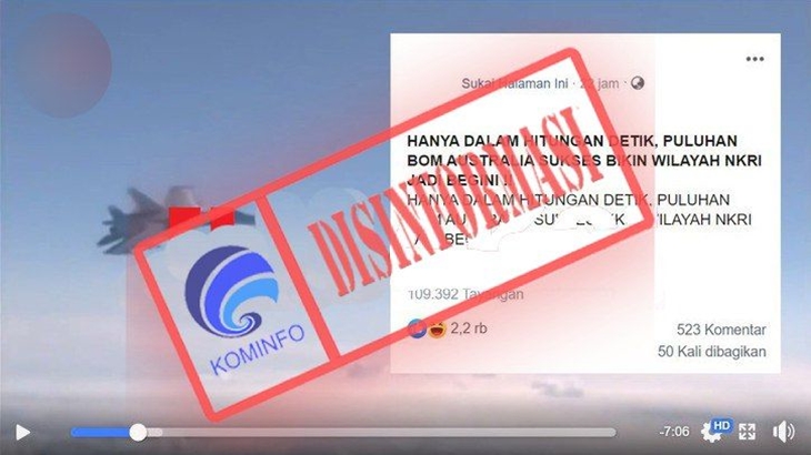 [HOAKS atau FAKTA]: Australia Jatuhkan Puluhan Bom ke Wilayah Indonesia