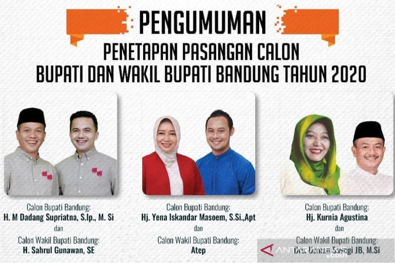 Pasangan Pilkada Kabupaten Bandung. (Foto: Antara)