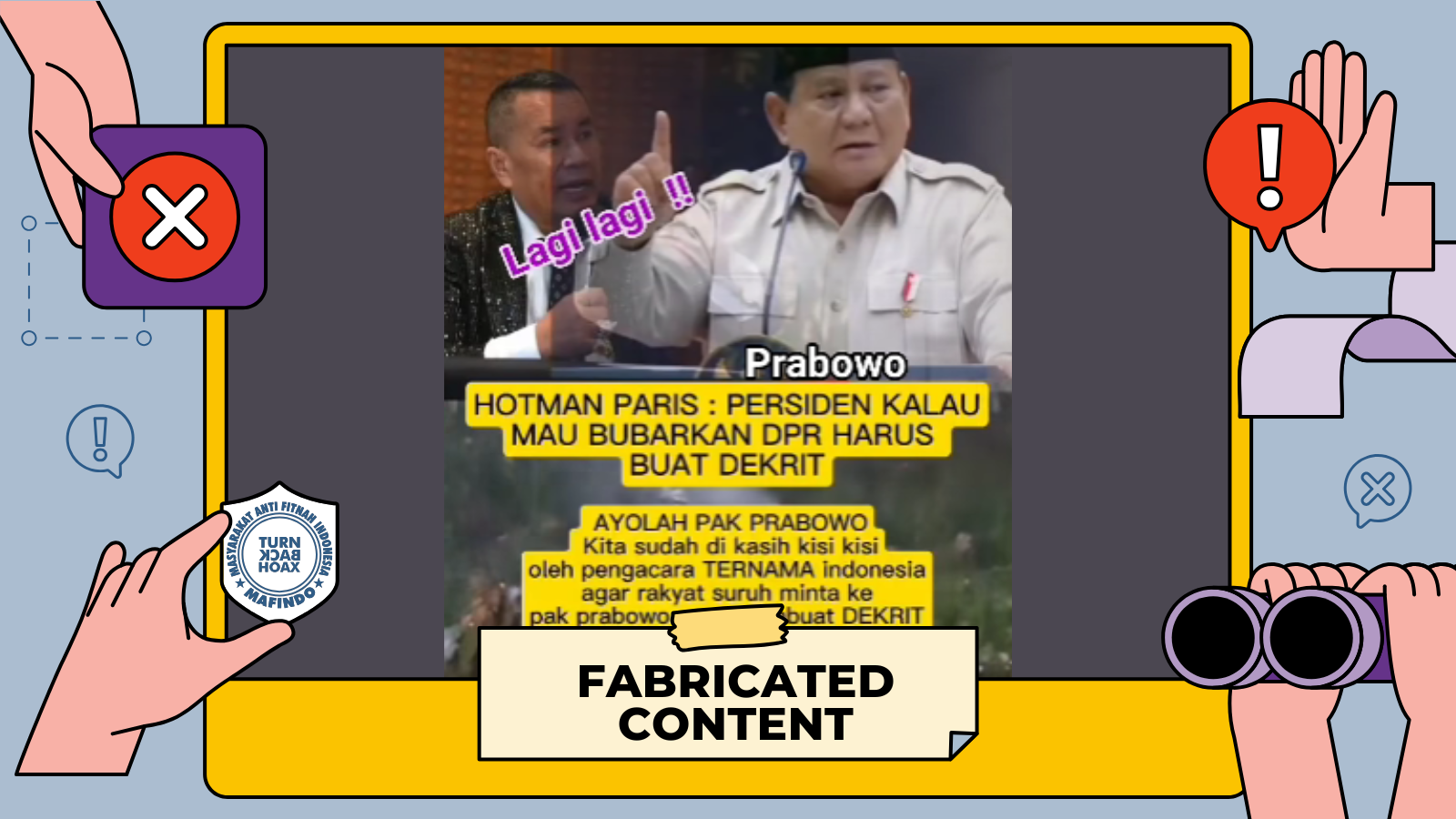 [HOAKS atau FAKTA]: Prabowo Bisa Bubarkan DPR Lewat Dekrit, Benarkah?