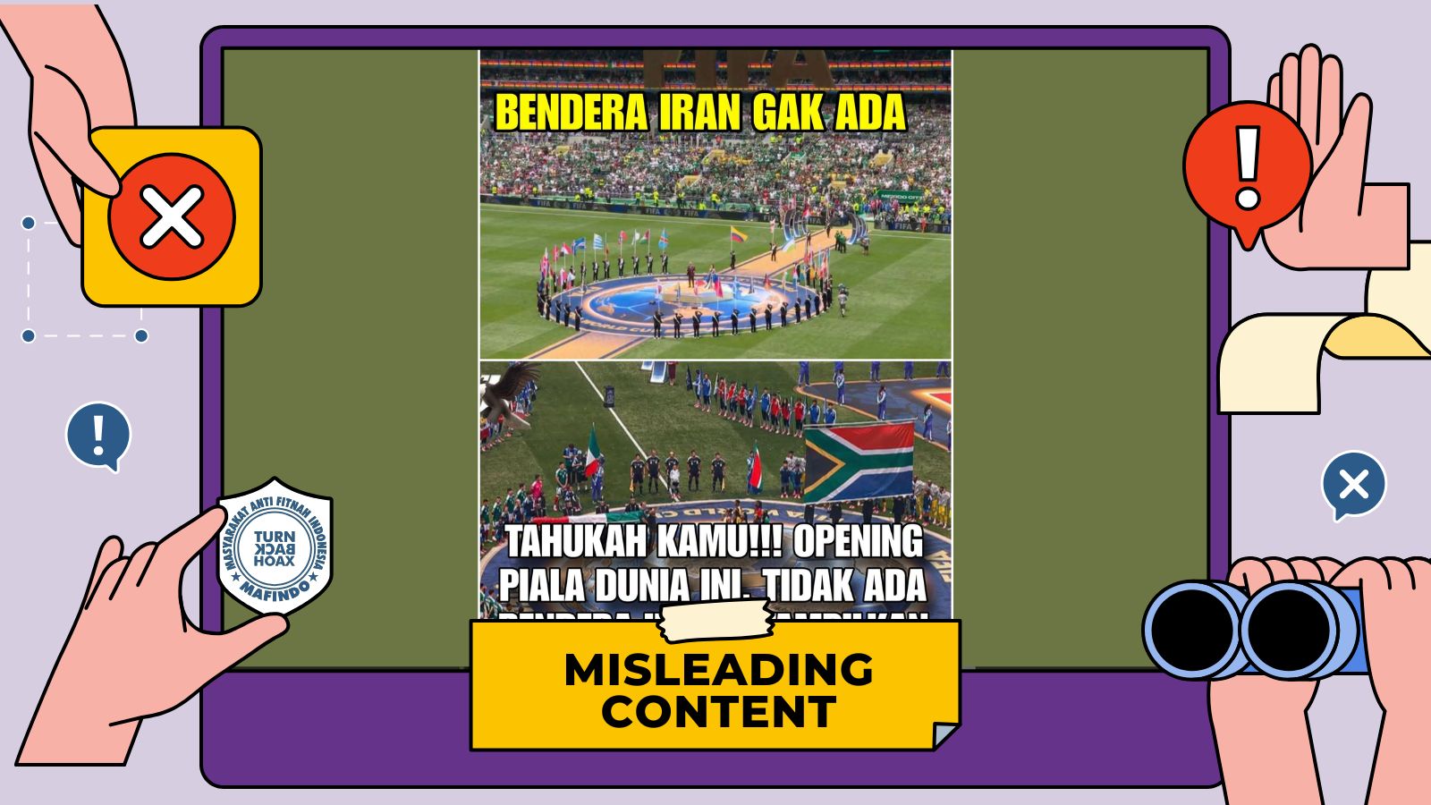 [HOAKS atau FAKTA]: Viral Bendera Iran tak Dikibarkan di Pembukaan Piala Dunia 2026
