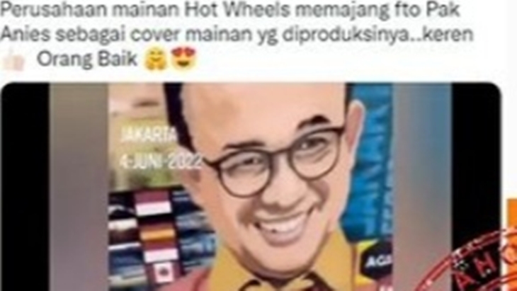 [HOAKS atau FAKTA]: Mainan Baru Hot Wheels Formula E Bergambar Wajah Anies