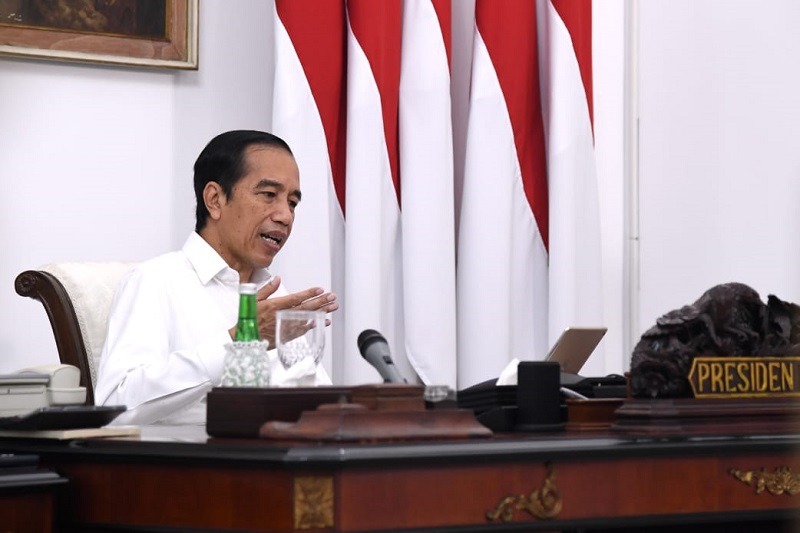 Presiden Jokowi saat rapat. (setkab.go.id)