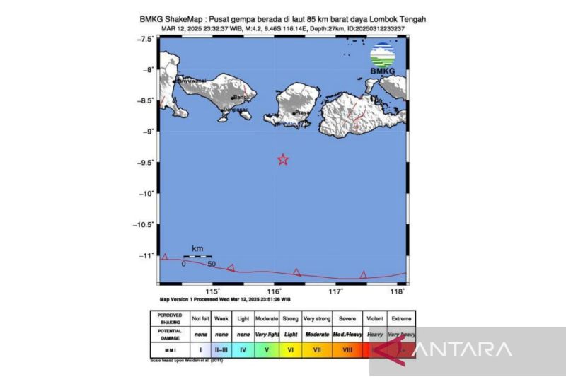 Aktivitas Sesar Aktif Dasar Laut Pemicu Gempa Tektonik Dangkal di Lombok Tengah