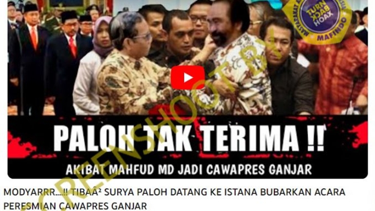 [HOAKS atau FAKTA]: Surya Paloh Bubarkan Acara Deklarasi Cawapres Ganjar