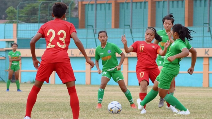Timnas Putri Indonesia saat uji coba. (Antaranews)