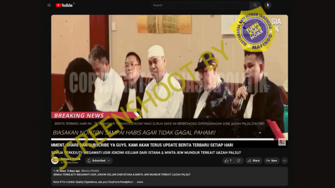[HOAKS atau FAKTA] Megawati Usir Jokowi dari Istana