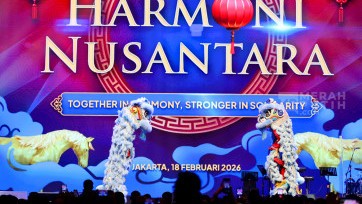 Atraksi Barongsai Meriahkan Perayaan Imlek Nasional 2026 Partai Demokrat di Jakarta