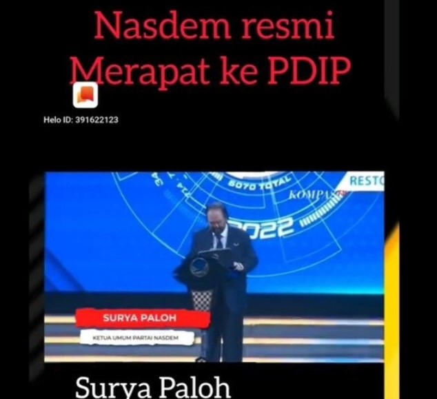 [HOAKS atau FAKTA]: Surya Paloh Merapat ke PDIP Dukung Ganjar Pranowo