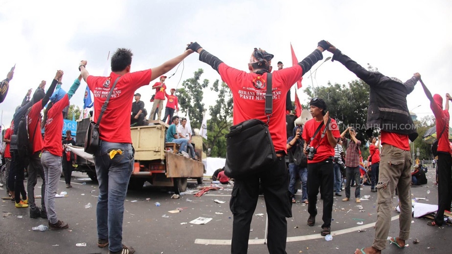 Hari Buruh Sedunia (May Day) 2015 di sekitar Istana Negara, Jumat (1/5) (MP/Rizki Fitrianto)