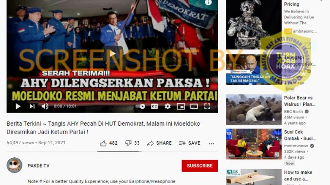Tangkapan layar hoaks.