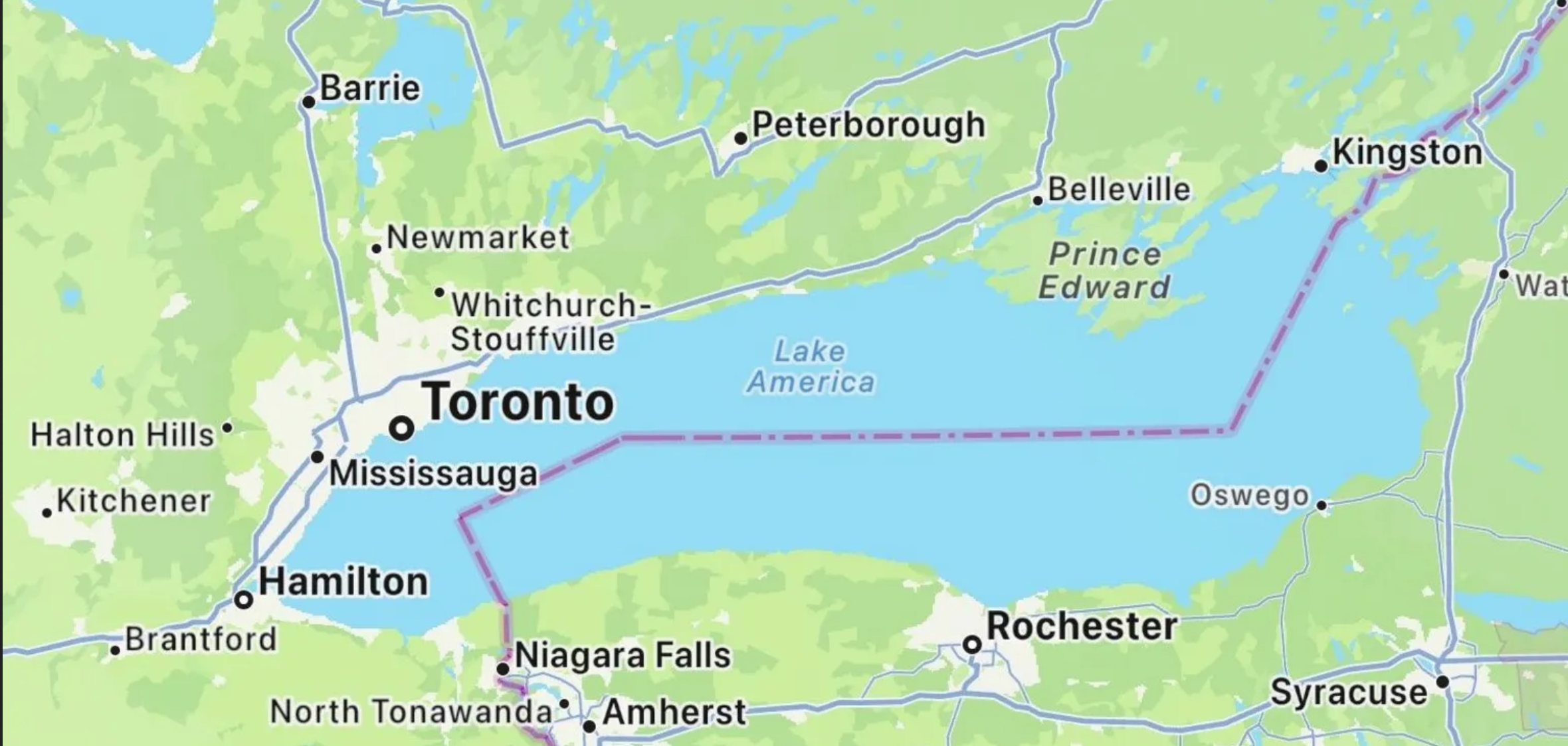  Manut Perintah Donald Trump, Apple Maps Ganti Nama Danau Ontario Jadi Danau Amerika