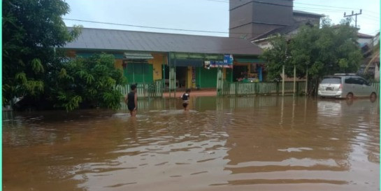 Ilustrasi banjir di Kalimantan.  (BNPB)