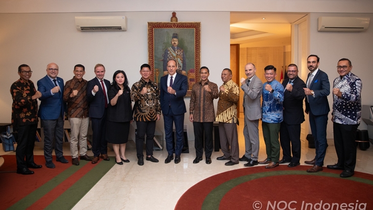  Foto bersama Duta Besar Prancis untuk Indonesia, H.E Fabien Laurent Robert Panone dengan NOC Indonesia. (Foto: Dok NOC Indonesia)