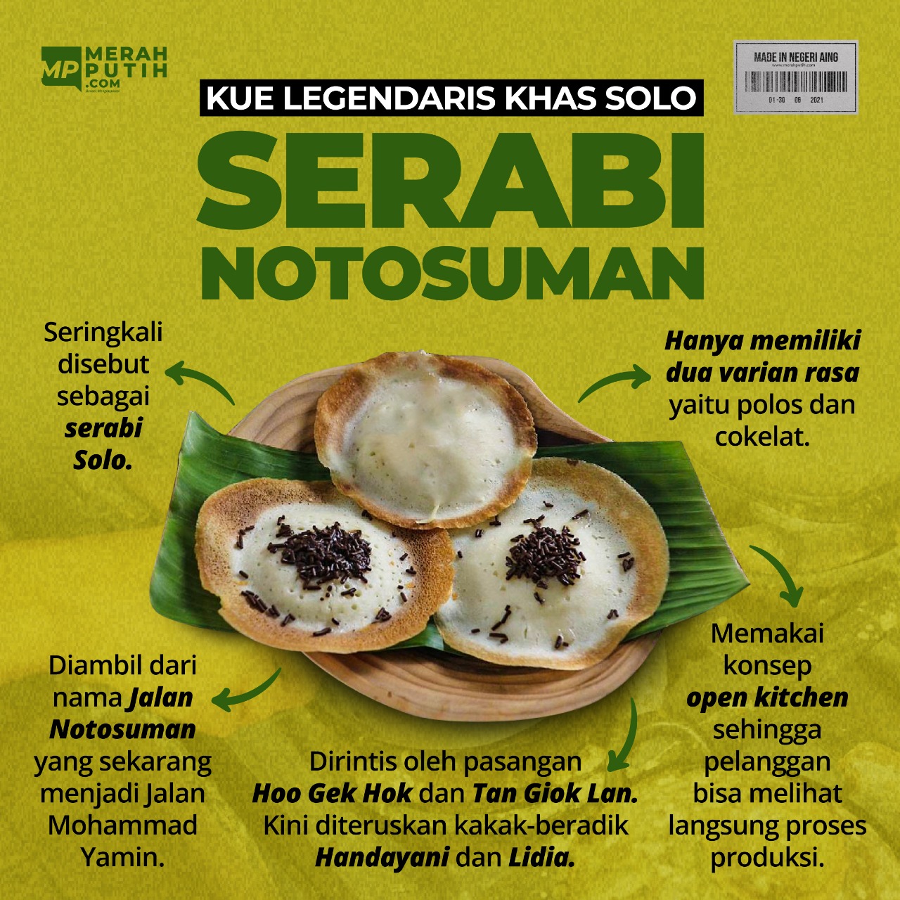 Kue Legendaris Khas Solo : Serabi Notosuman
