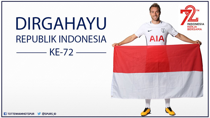 Tottenham Hotspurs Ucapkan Dirgahayu Republik Indonesia