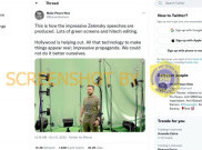 [HOAKS atau FAKTA]: Bukan Lokasi Perang, Zelenskyy Rekam Video di Depan Green Screen