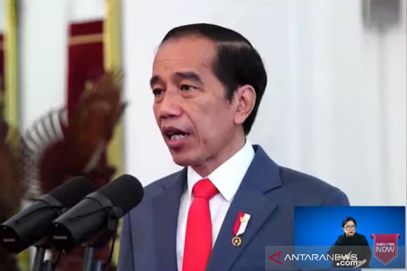 Presiden Joko Widodo (Jokowi) dalam video sambutannya di Konferensi Tahunan Tujuan Pembangunan Berkelanjutan 2020 Indonesia yang digelar virtual dipantau di Jakarta, Kamis (17/12/2020). ANTARA/HO-Tangkapan layar Youtube Bappenas RI/pri.