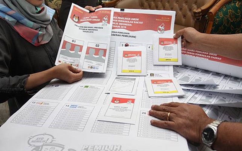 Ilustrasi surat suara Pemilu 2019