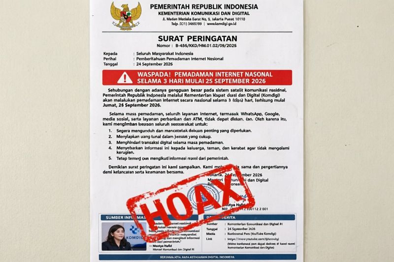Kabar Pemadaman Internet 25 - 27 dan Gangguan Satelit Komunikasi Nasional Dipastikan Hoaks