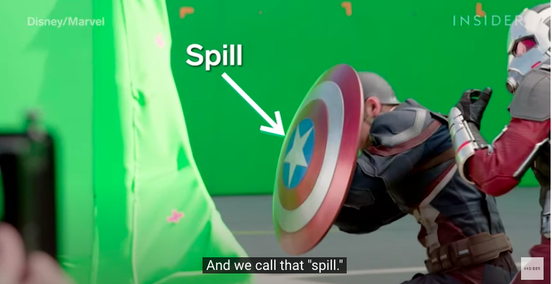 Spill pada tameng Captain America. (Foto: Insider)