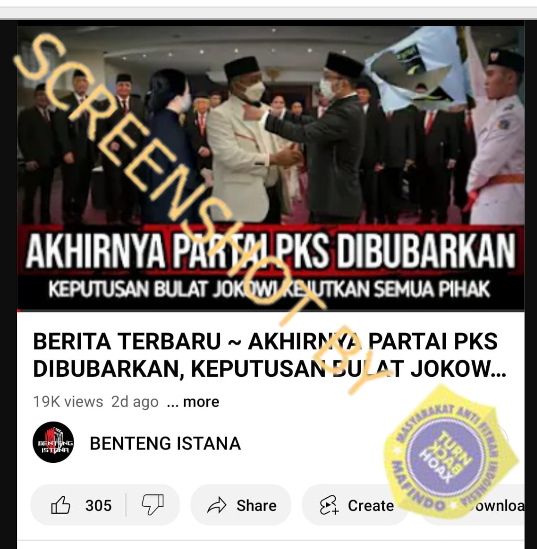 [HOAKS atau FAKTA]: PKS Dibubarkan