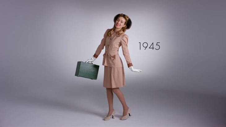 Pakaian tren 1945. (Foto: Screenshot Youtube/GlamGlam, Inc.)