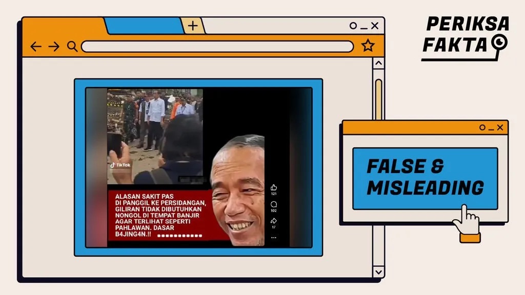 [HOAKS atau FAKTA]: Ingin Dicap sebagai Pahlawan, Jokowi Datangi Lokasi Bencana di Sumatra