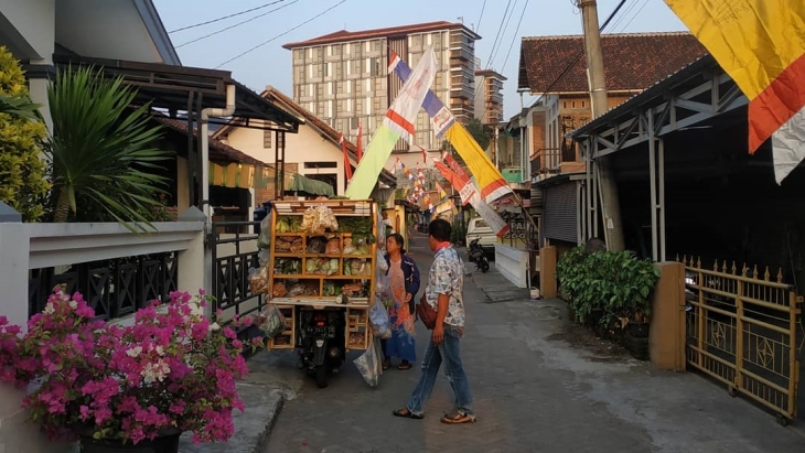 Jalur sepeda di kampung Yogyakarta. (Foto: Instagram/williamSoegiarto)