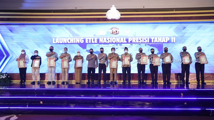 Peresmian program tilang elektronik atau elektronic traffic law enforcement (ETLE) di Hotel Wyndham, Kota Surabaya, Sabtu (26/3). (Foto: MP/Budi Lentera)