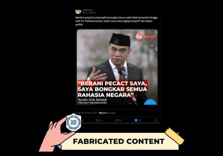 [HOAKS atau FAKTA]: Menteri Budi Arie Ancam Buka Rahasia Negara Jika Dipecat 