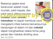 [HOAKS atau FAKTA]: Bahaya Makan Cokelat Setelah Konsumsi Mi