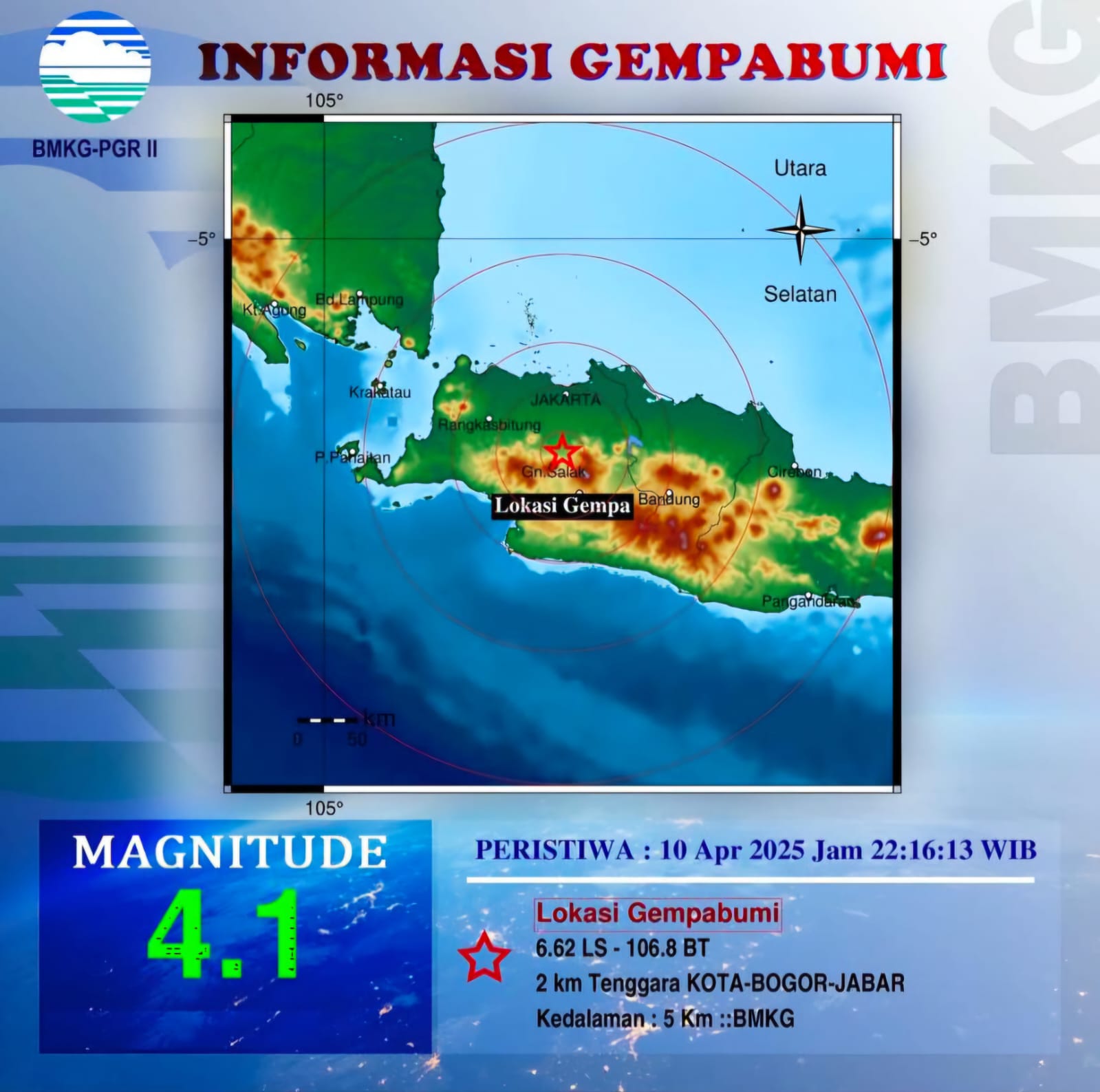 Bogor Diguncang Gempa, Kamis (10/4) Malam, Dipicu Retakan di Kerak Bumi