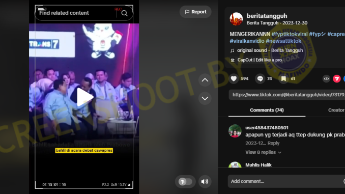 [HOAKS atau FAKTA]:  Najwa Shihab Kena Teror Karena Komentari Video Prabowo ‘Tarik’ Kerah Bahlil