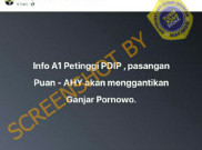 [HOAKS atau FAKTA]: Pasangan Puan - AHY Gantikan Ganjar