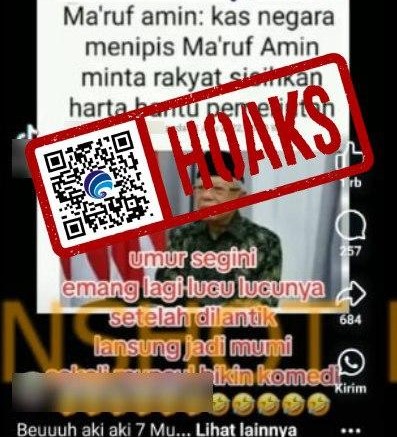 [HOAKS atau FAKTA]: Wapres Minta Rakyat Sisihkan Uang Bantu Kas Negara Menipis