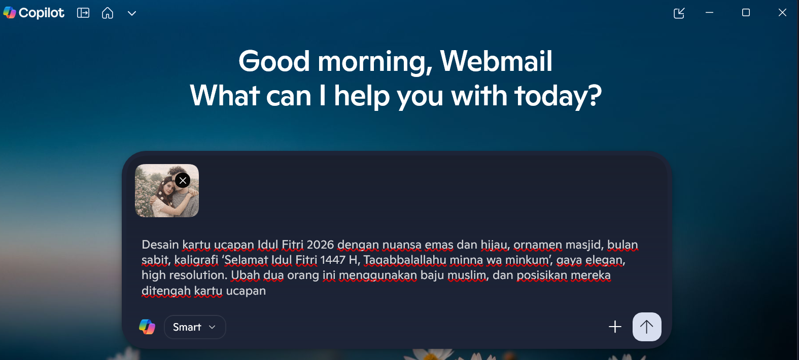 Desain kartu ucapan Idul Fitri 2026 untuk dibagikan di WhatsApp dan media sosial.