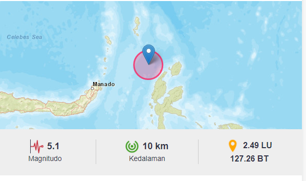 Gempa Magnitudo 5,1 Landa Tobelo Maluku Utara