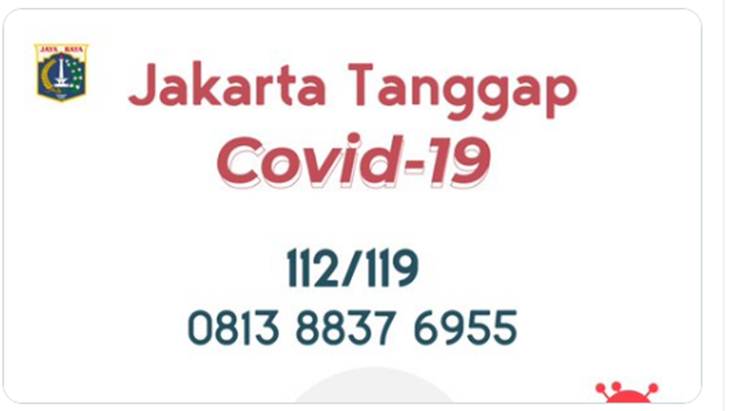 Layanan bantuan terkait virus corona. (Foto: Twitter @DKIJakarta)