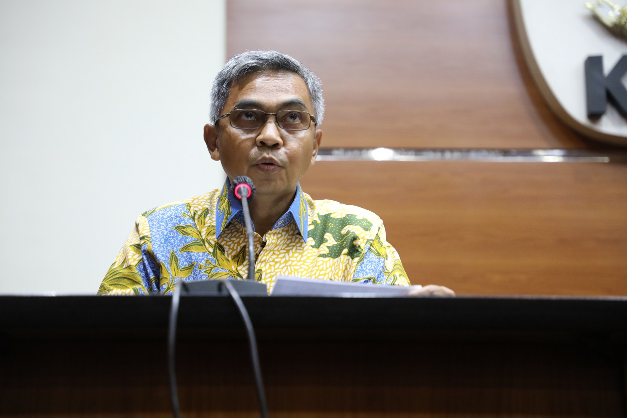Direktur Penyidikan KPK Setyo Budiyanto di Gedung KPK, Jakarta, Selasa (19/10). 