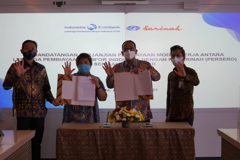 LPEI memberikan pembiayaan Rp50 miliar kepada PT Sarinah (Persero) untuk mendukung pelaku UMKM bisa Go Global. (ANTARA/HO-LPEI)