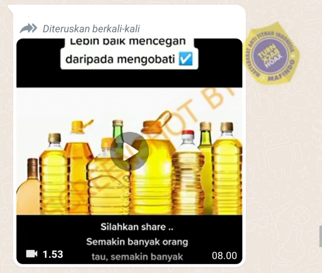 [HOAKS atau FAKTA]: Minyak Goreng dari Limbah