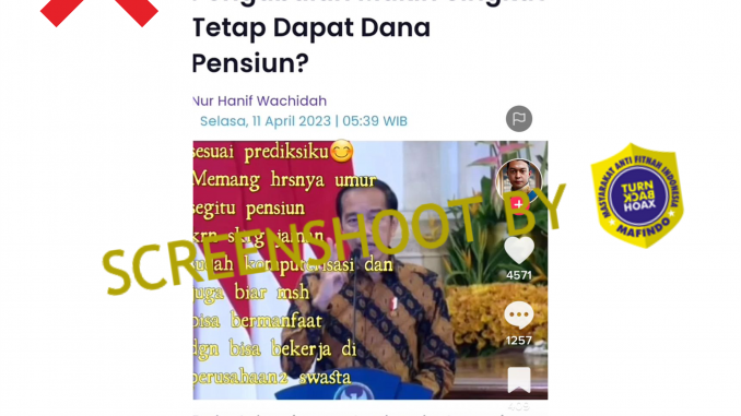 [HOAKS atau FAKTA]: Jokowi Tetapkan Usia Pensiun 50 Tahun