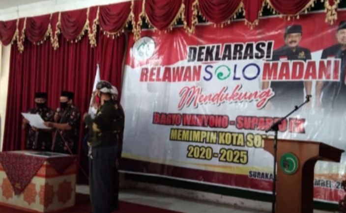Paslon Bagyo Wahyono-FX Supardjo hadiri acara deklarasi dukungan di Pilwakot Solo, Minggu (15/11). (Ismail/Jawa Tengah)