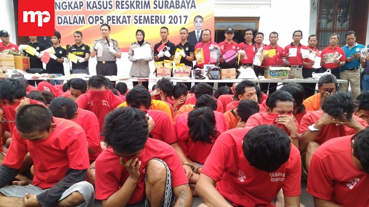 Operasi Pekat Surabaya: 165 Pelaku Kejahatan Diringkus
