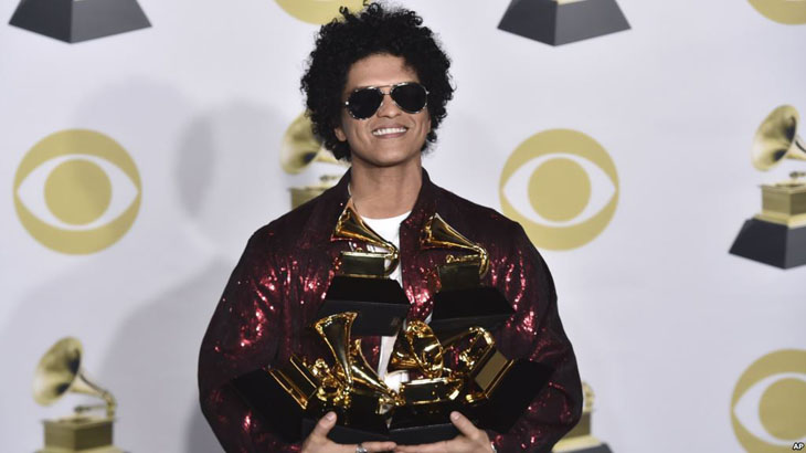 Grammy Awards Ke-60, Bruno Mars Menang Banyak