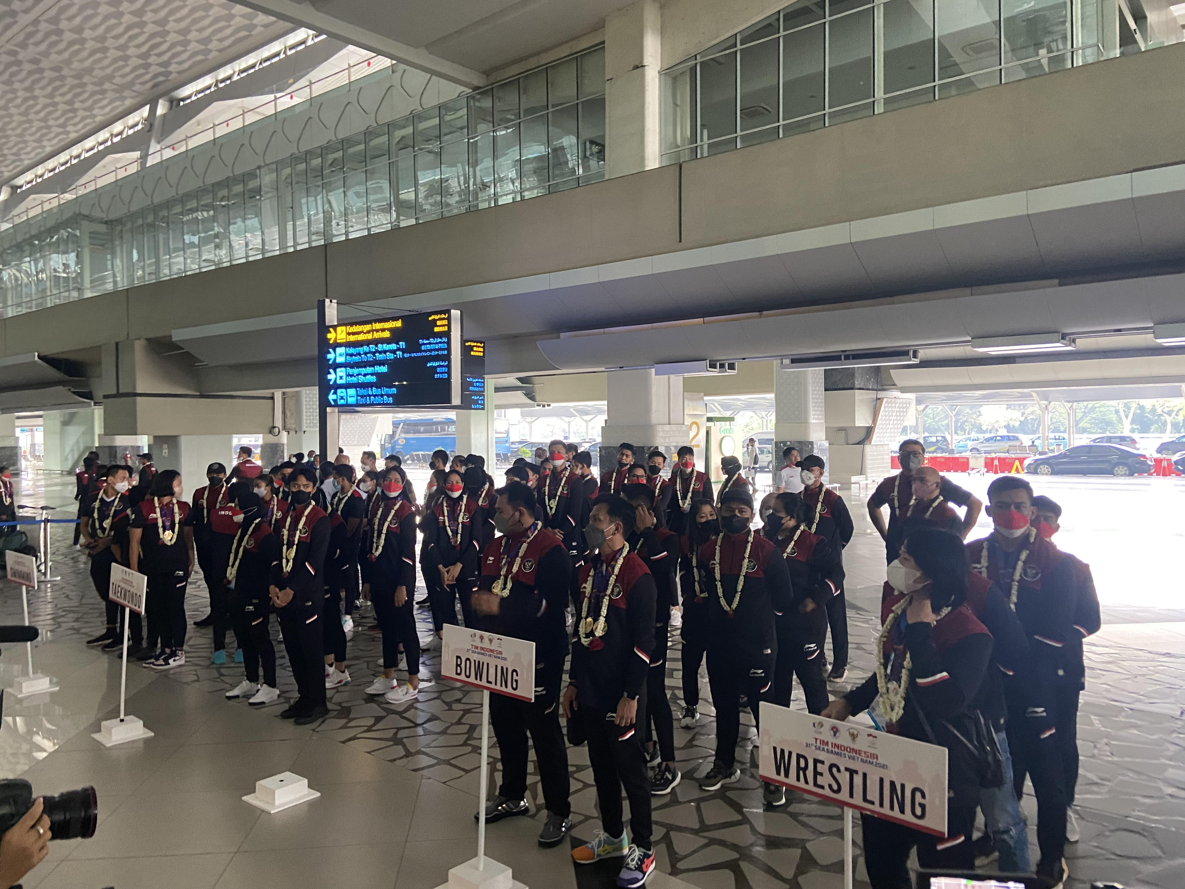 Para atlet SEA Games 2021 kembali ke Indonesia (Johan Kristiandi/BolaSkor.com)