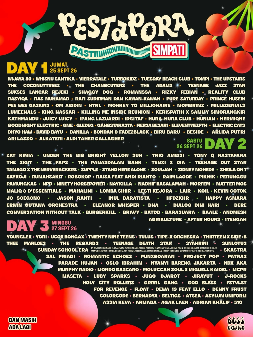 lineup pestapora 2026