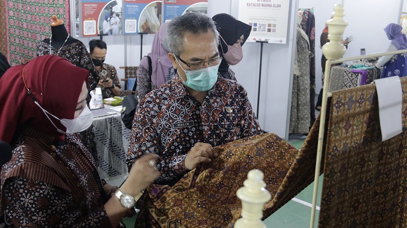 Batik motif nitik dipamerkan dalam Gebyar Gebyar Batik Nitik DIY. (Foto: Pemkab Bantul)