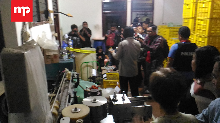 Industri Rumahan Sirop Tanpa Izin Digerebek Polisi